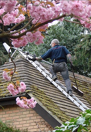 Roof in Canterbury having jet wash cleaning